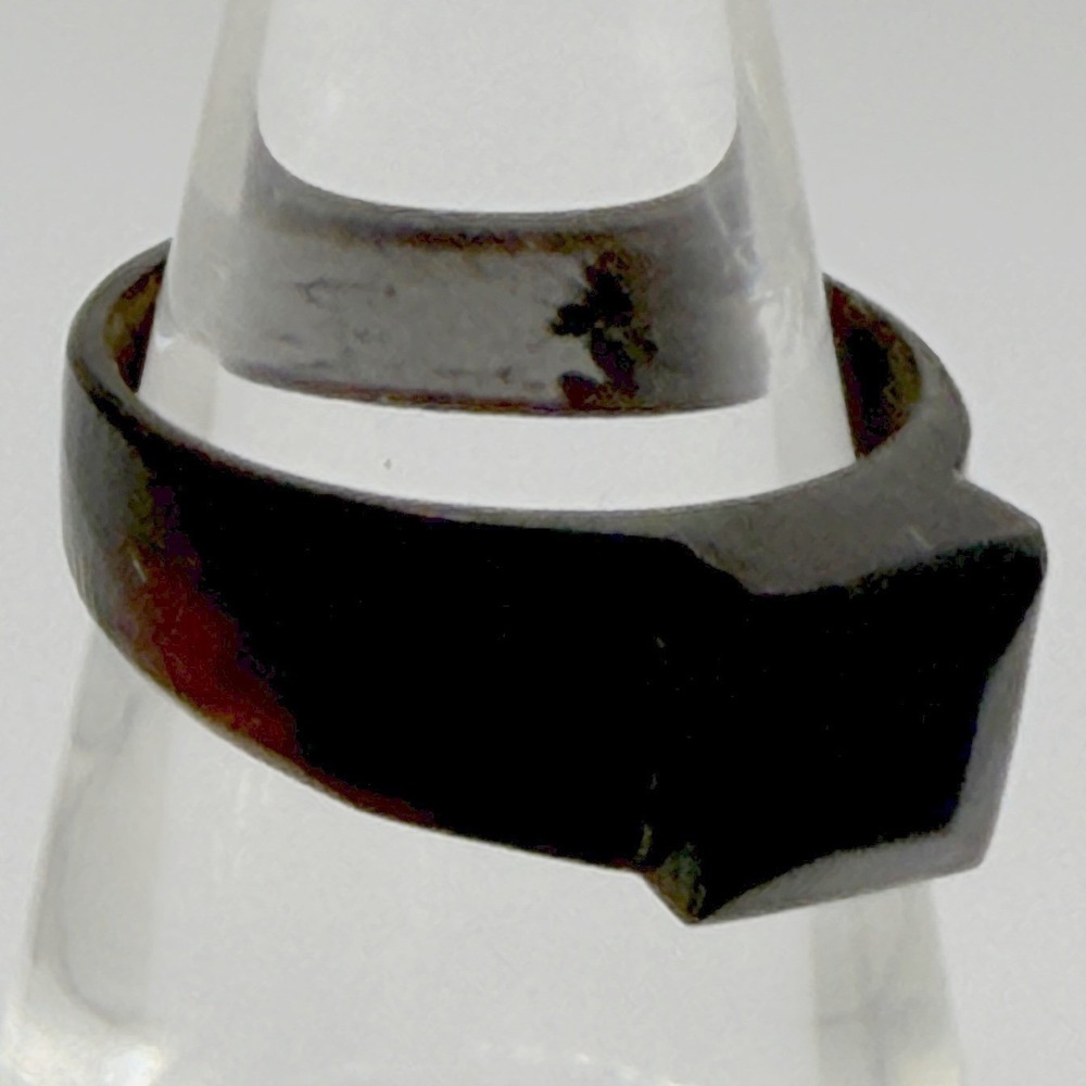 Black Resin‎ Inlay Ring Copper Tone Band Size 9.25 Modern Minimalist - Picture 2 of 4